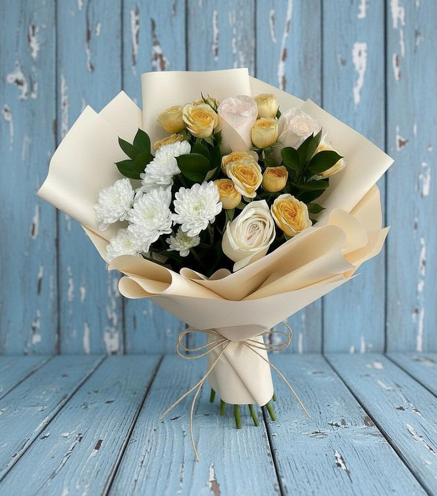 Букет цветов из: Розы и Хризантемы в Погаре