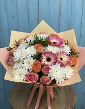 Букет цветов из:  Розы, Герберы и Хризантемы в Погаре