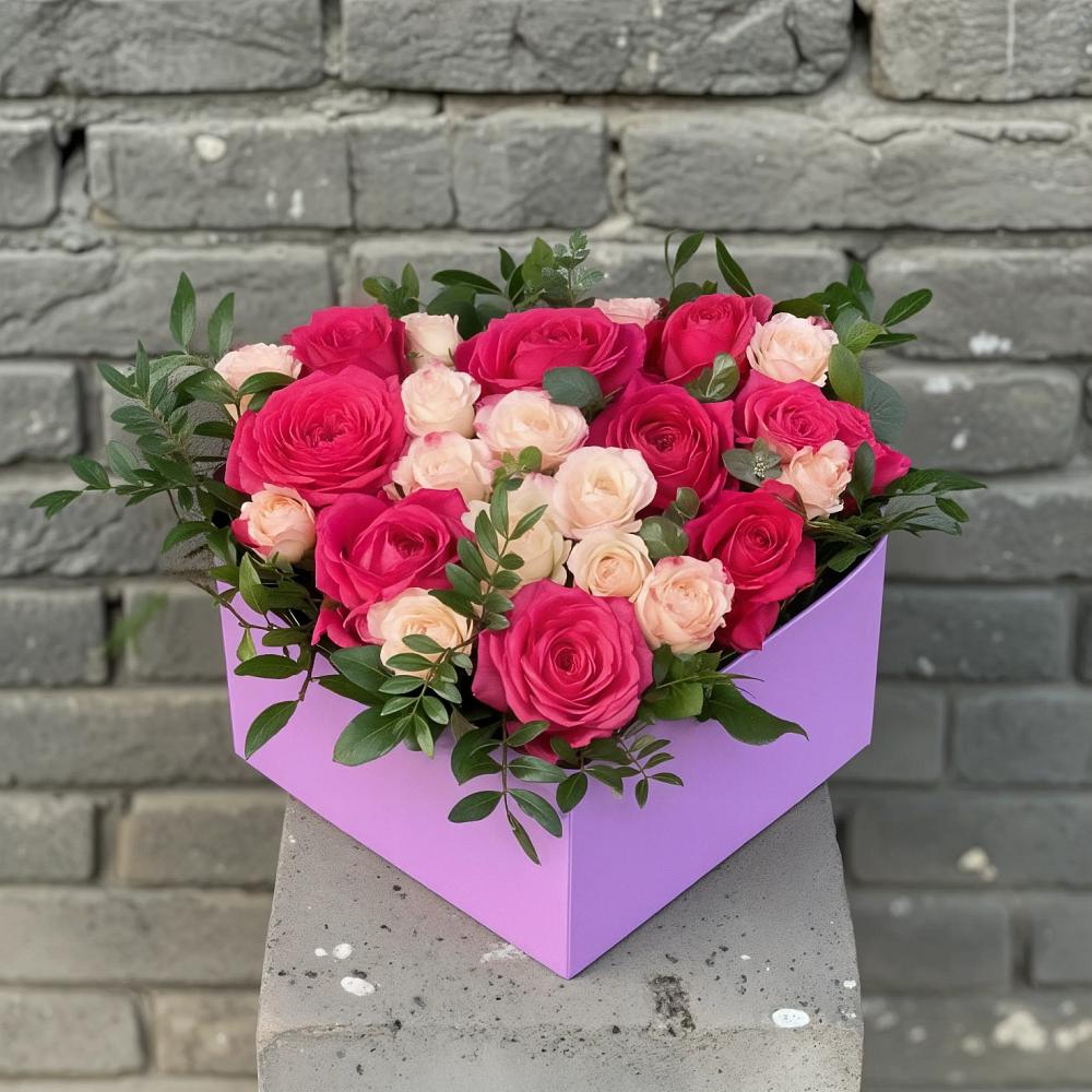 Цветочная композиция из Розы в коробке в Погаре