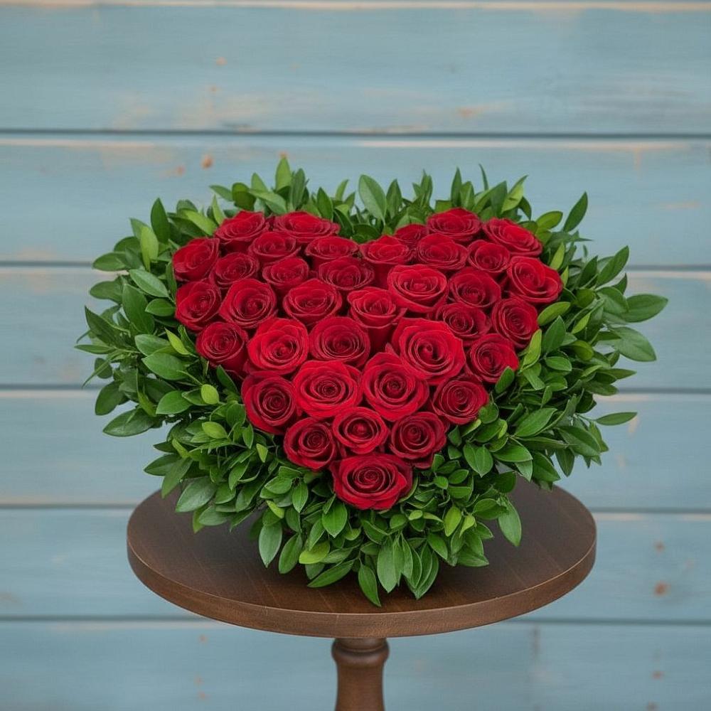 Цветочная композиция из Розы в виде сердца в Погаре