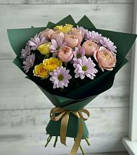 Букет цветов из:  Хризантемы и Розы в Погаре