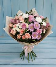 Букет цветов из:  Хризантемы, Розы и Альстромерии #REPLACE_PRED# Погаре