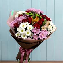 Букет цветов из:  Розы, Хризантемы и Альстромерии в Погаре